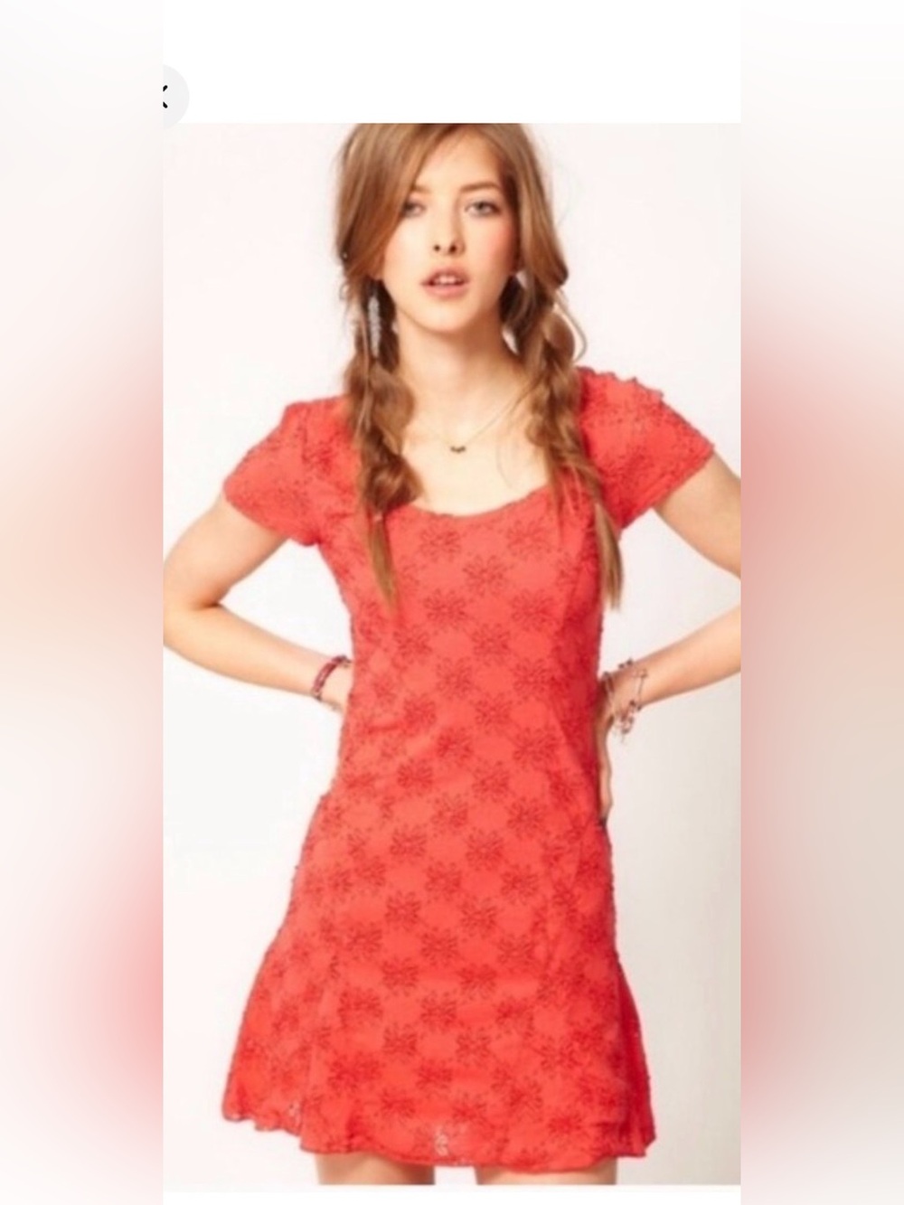 Free People Daisy Lace Godet Mini Dress NWT